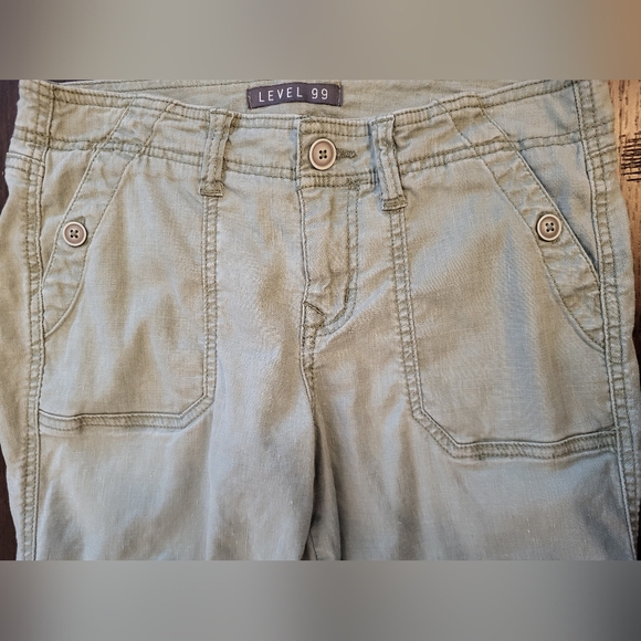 Anthropologie Level 99 Women's Green Cargo Pants - Size 25 - Picture 7 of 8